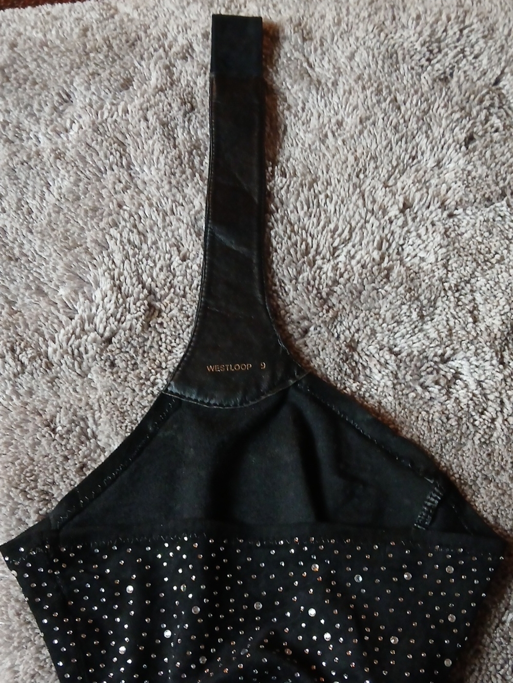 Azalea Wang Black Rhinestone Over The Knee Thigh High Boots Size 9 - Picture 9 of 9